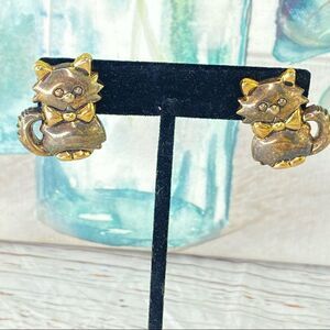 Vintage Bow Tie Kitties Earrings